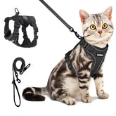 Adjustable Cat Harness and Leash, Escape Proof Breathable Pet Vest Harnesses for Walking, Easy Control Reflective Harness Set Jacket